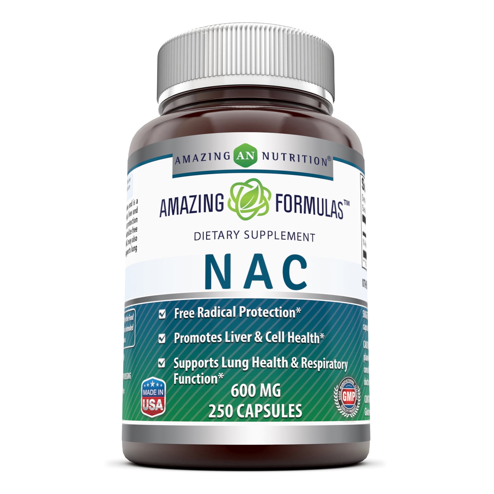 Amazing Formulas NAC 600 Mg 250 Capsules - N-Acetyl Supplement for ...