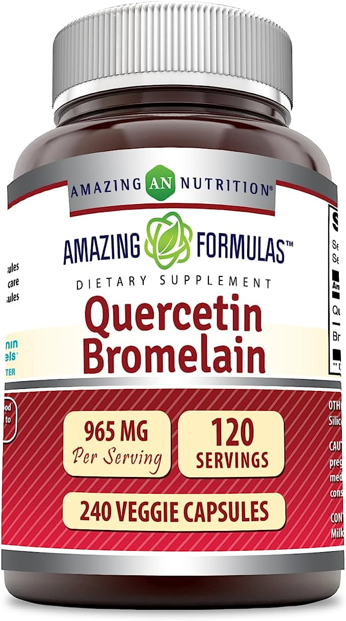 Amazing Formulas Quercetin 800 Mg with Bromelain 165 Mg 240 Veggie