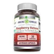 Amazing Formulas Raspberry Ketone with Green Tea Extract & Multi Berry Complex, 1000mg Per Serving 60 Veggie Capsules Supplement | Non-GMO | Gluten Free | Made in USA
