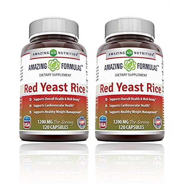 Amazing Formulas Red Yeast Rice Dietary Supplement 1200mg 120 Capsules