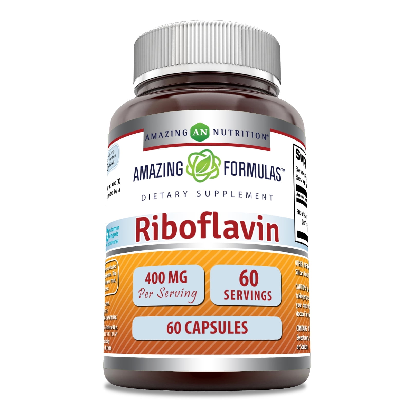 Amazing Formulas Riboflavin 400mg 60 Capsules Dietary Supplement Non