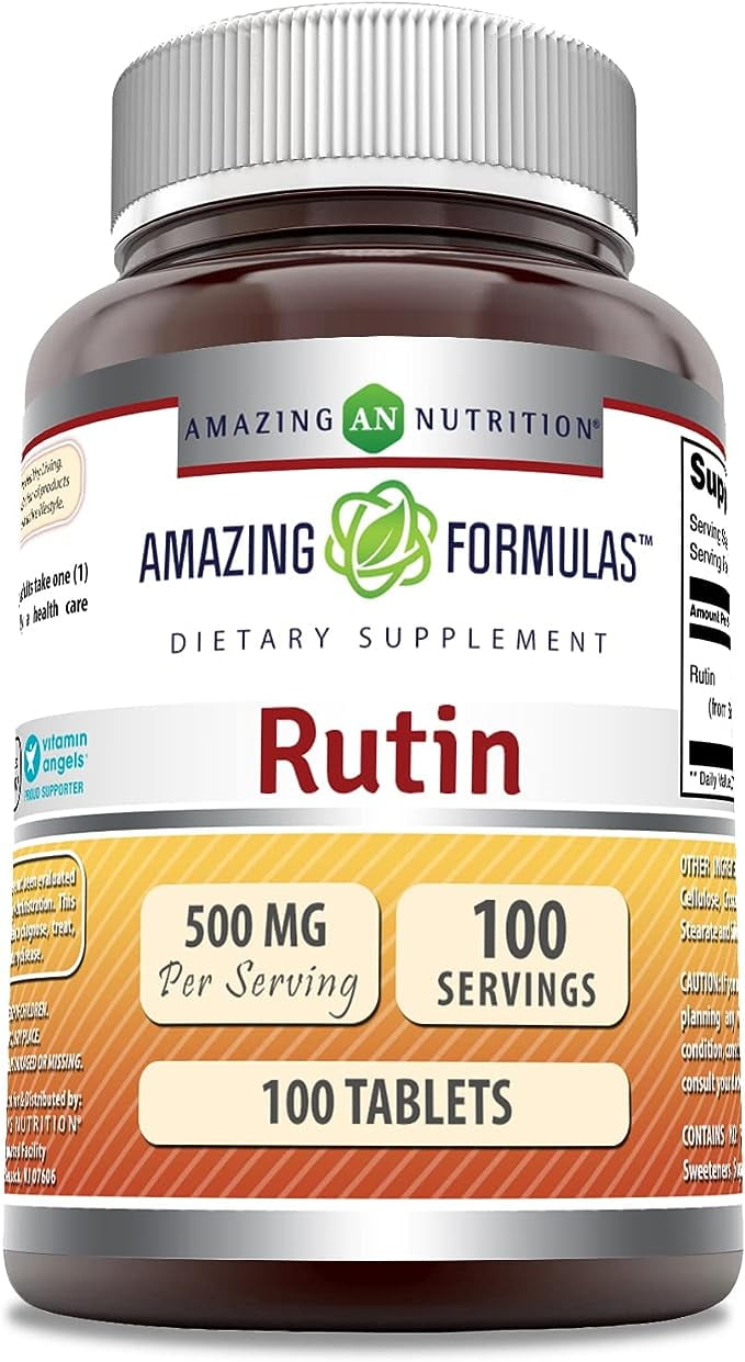 Amazing Formulas Rutin 500mg Supplement 100 Tablets NonGMO