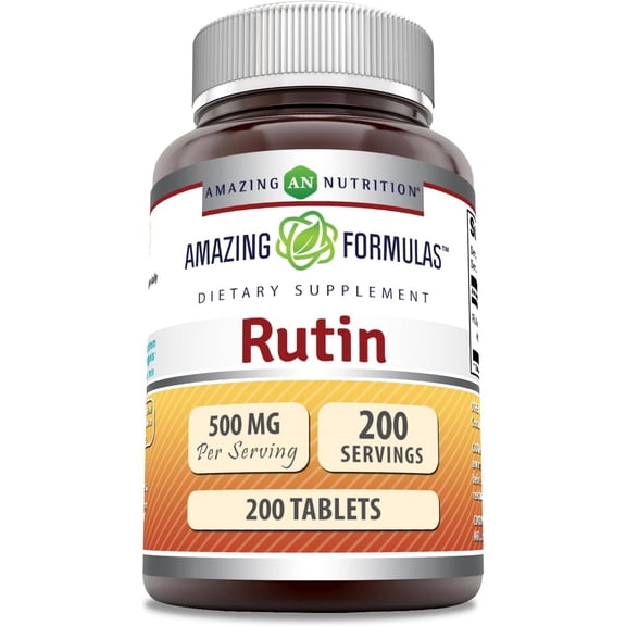 Amazing Formulas Rutin 500mg Per Serving 200 Tablets Supplement | from Sophorae japonica linn Flower | Non-GMO | Gluten Free
