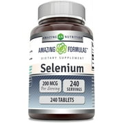 Amazing Formulas Selenium 200 mcg Per Serving 240 Tablets Supplement | Non-GMO | Gluten Free | Made in USA
