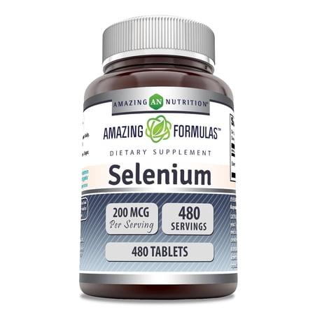 Amazing Formulas Selenium 200 mcg Per Serving 480 Tablets Supplement | Non-GMO | Gluten Free | Made in USA