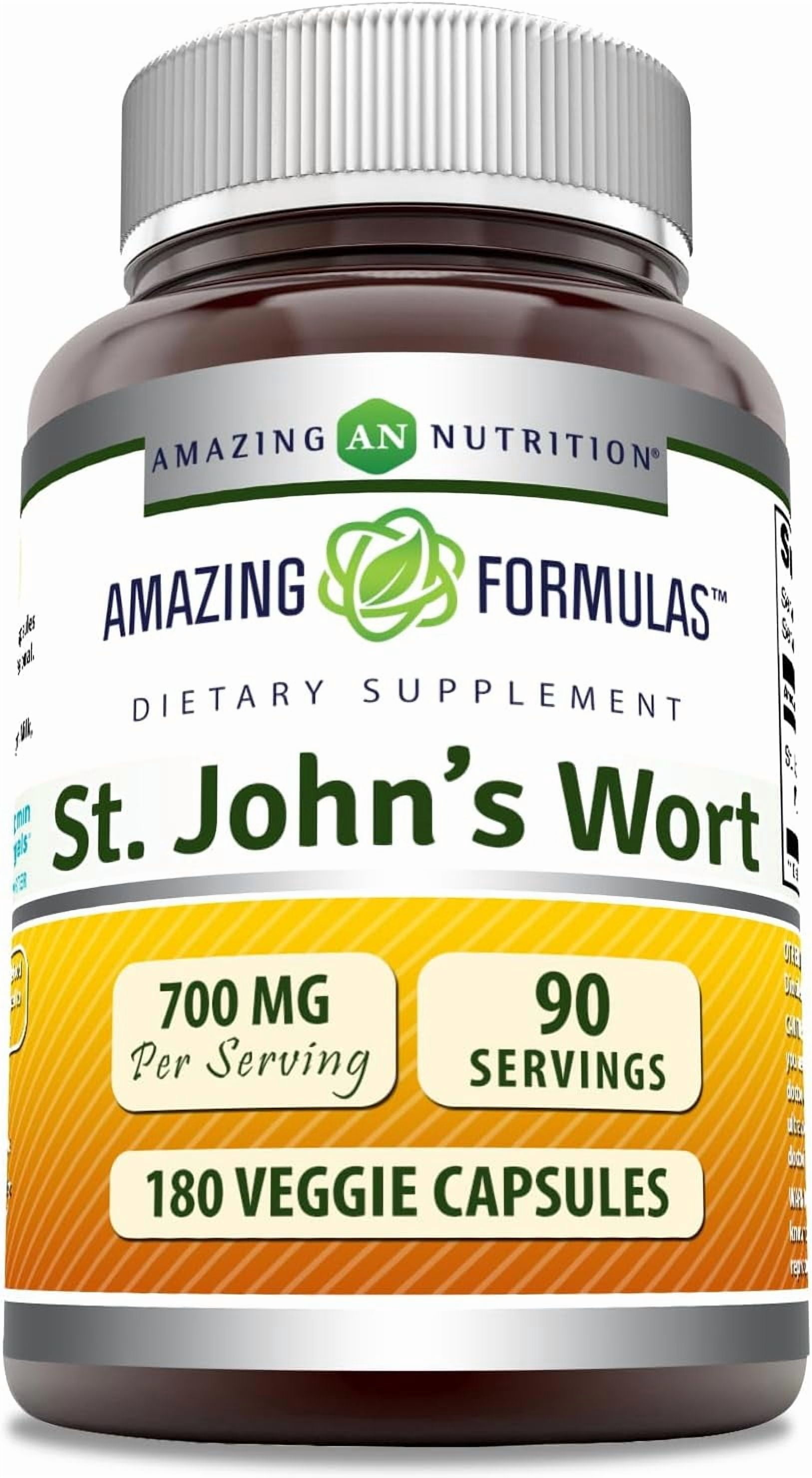 Amazing Formulas St. John's Wort 700 Mg Per Serving 180 Veggie Capsules ...
