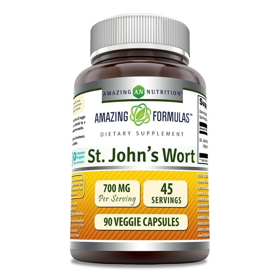 Amazing Formulas St. John's Wort 700 Mg Per Serving 90 Veggie Capsules Supplement | Non-GMO | Gluten Free | Made in USA