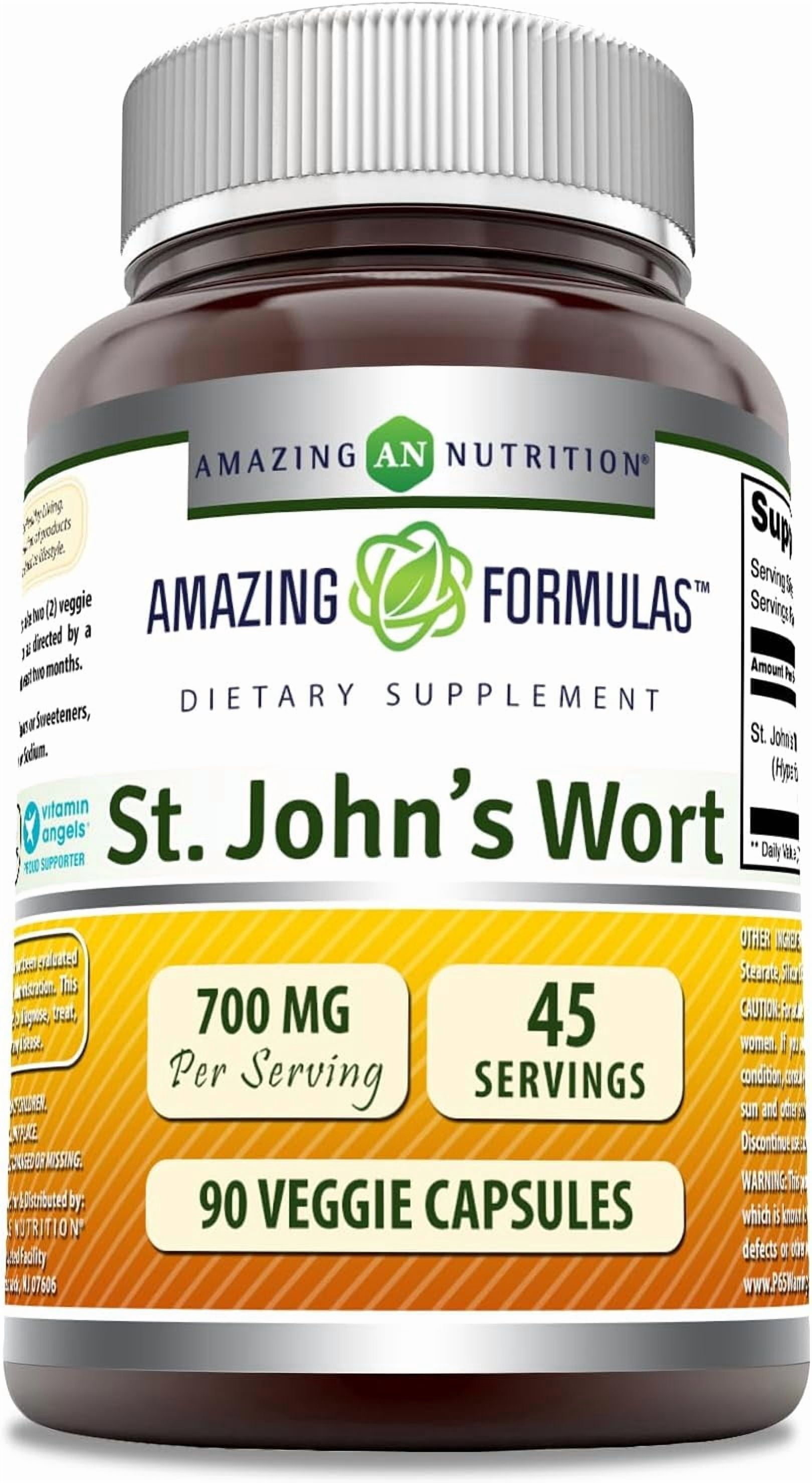 Amazing Formulas St. John's Wort 700 Mg Per Serving 90 Veggie Capsules ...