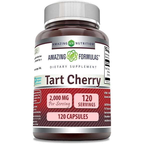 Amazing Formulas Tart Cherry 2000 Mg Per Serving 120 Capsules Supplement | Non-GMO | Gluten Free