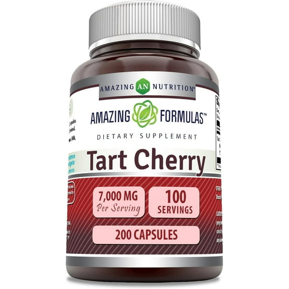 Amazing Formulas Tart Cherry Extract 7000mg Per Serving 200 Capsules Supplement | Non-GMO | Gluten Free | Made in USA