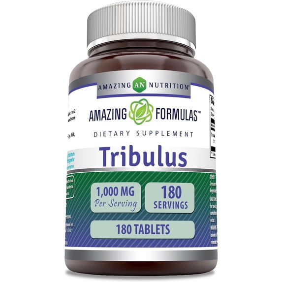 Amazing Formulas Tribulus Terrestris Extract 1000 Mg Per Serving 180 Tablets Supplement | Non-GMO | Gluten Free