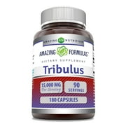 Amazing Formulas Tribulus Terrestris 15000mg 180 Capsules Supplement | Non-GMO | Gluten Free | Made in USA
