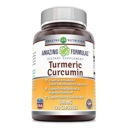 Amazing Formulas Turmeric Curcumin Dietary Supplement - 500mg, 120 Capsules Per Bottle