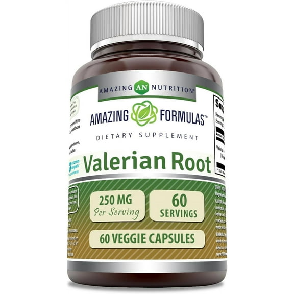 Amazing Formulas Valerian Root 4:1 Extract Supplement 250 Mg 60 Veggie Capsules | 1000 Mg Equivalent | Non-GMO | Gluten Free | Made in USA