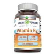 Amazing Formulas Vitamin B12 1000 Mcg Per Serving 300 Tablets Supplement | Energy Metabolism Support | Non-GMO | Gluten Free | Made in USA