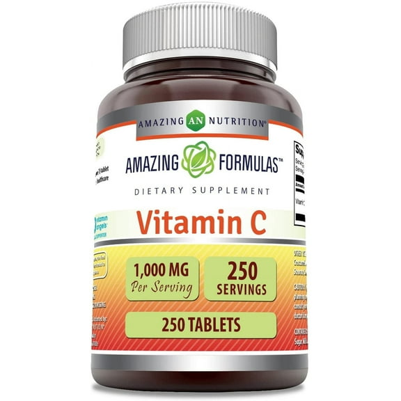 Amazing Formulas Vitamin C 1000 Mg Per Serving 250 Tablets Supplement | Non-GMO | Gluten Free | Made in USA
