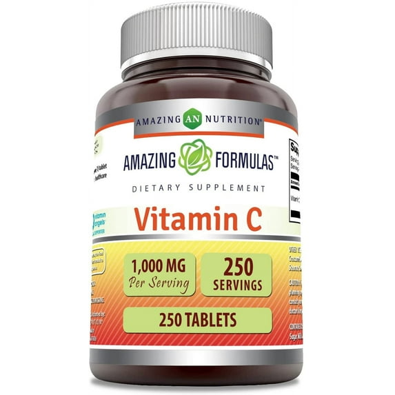 Amazing Formulas Vitamin C 1000 Mg 250 Tablets Supplement | Non-GMO | Gluten Free | Made in USA