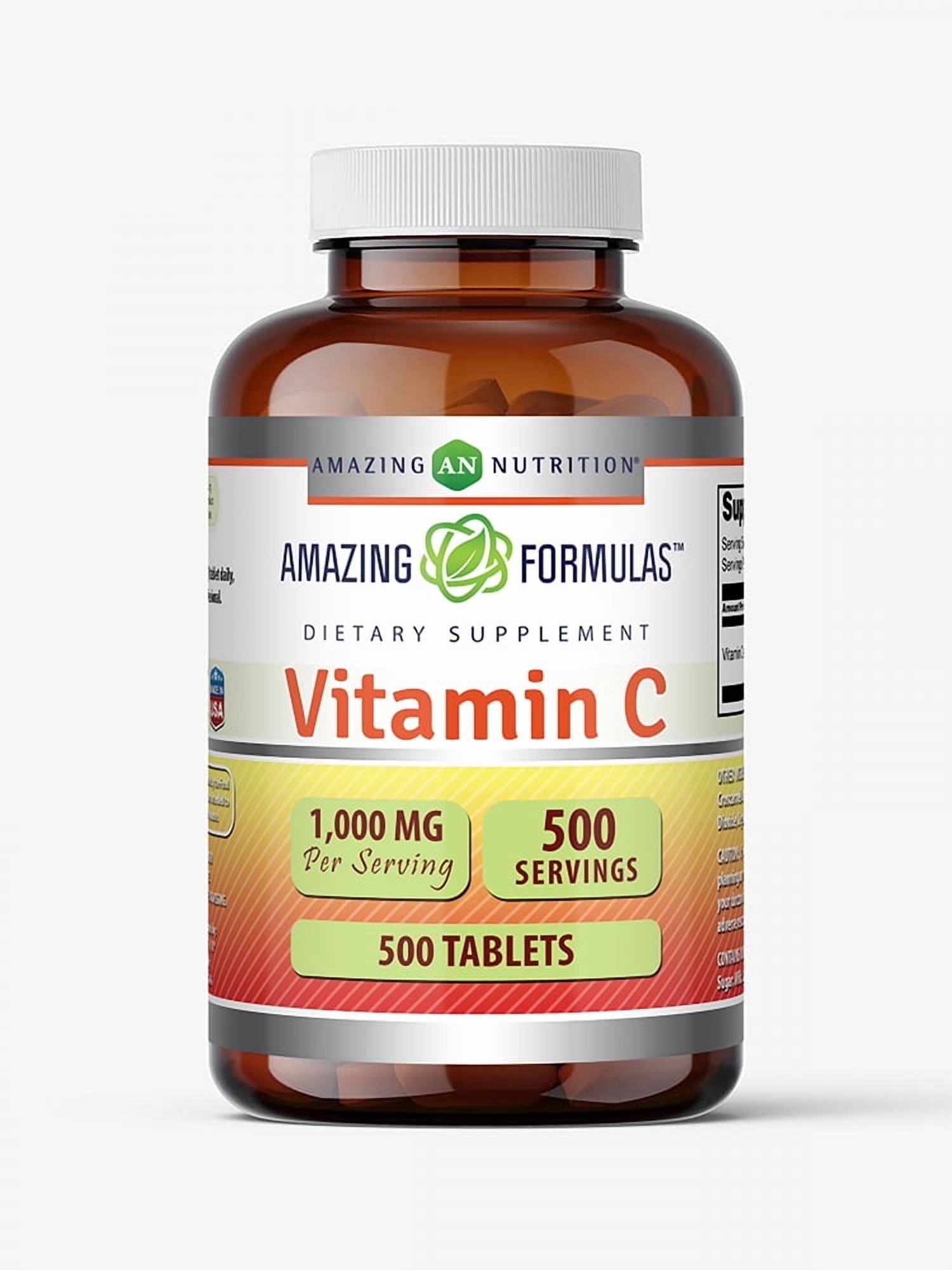 Amazing Formulas Vitamin C 1000 Mg Per Serving 500 Tablets Supplement | Non-GMO | Gluten Free | Made in USA