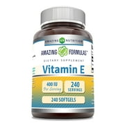 Amazing Formulas Vitamin E 400IU Supplement | 240 Servings | 240 Softgels