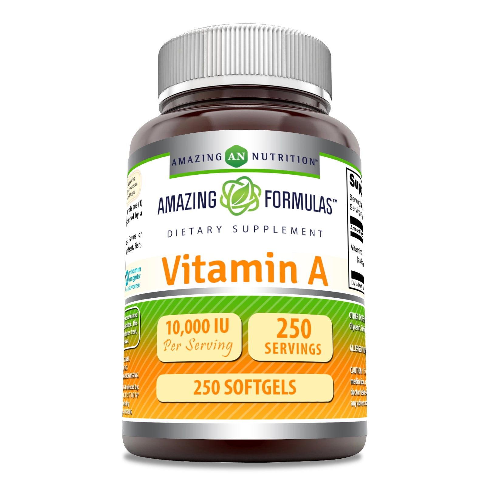 Amazing Formulas Vitamin A (as Retinyl Palmitate) 10,000 IU mg Per Serving 250 Softgels Supplement | Supports Healthy Vision & Immune System and Healthy Growth & Reproduction | Non-GMO | Gluten Free