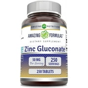 Amazing Formulas Zinc Gluconate - 50 mg, 250 Tablets