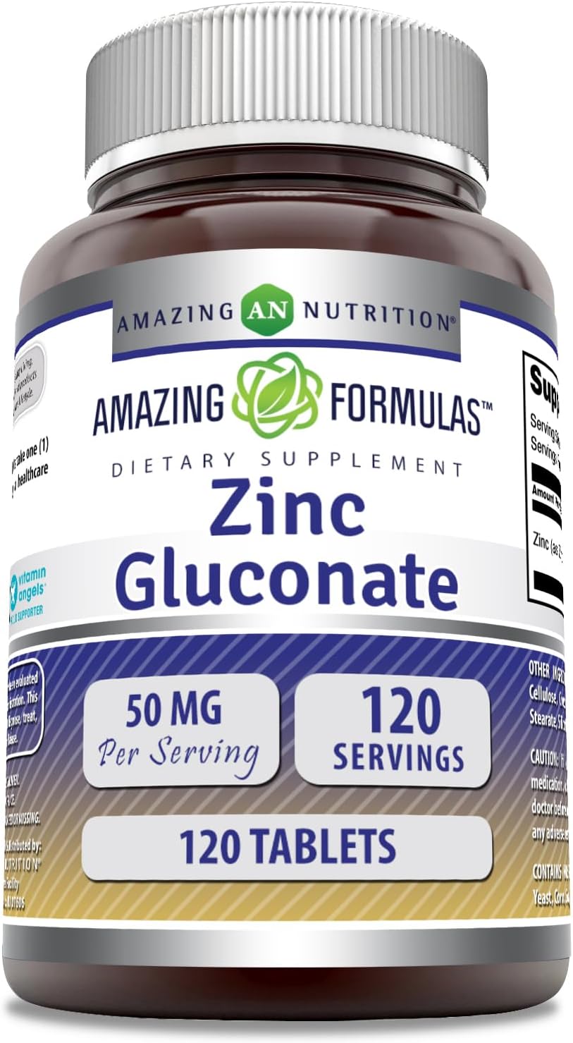 Vitamatic Zinc 50 mg as Zinc Supplement as Gluconate 120 Tablets (50mg Elemental Zinc)