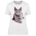 thumbnail image 1 of Amazing Frontview Russian Cat  T-Shirt Women -Image by Shutterstock, Female 3X-Large, 1 of 2