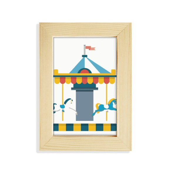 Amazing Funny Park Carousel Illustration Desktop Display Photo Frame Picture Art Painting 5x7 inch