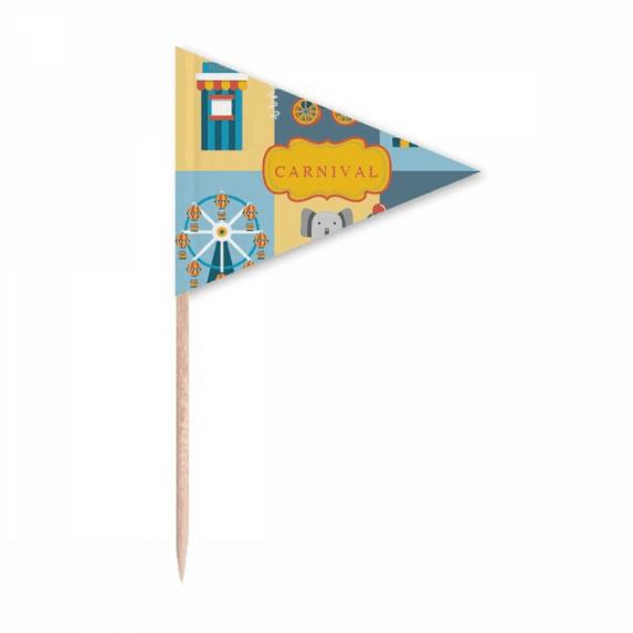 Amazing Funny Park Facilities Illustration Toothpick Triangle Cupcake Toppers Flag