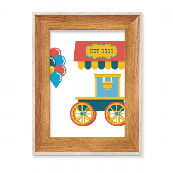 Amazing Funny Park Hot Dog Illustration Desktop Wooden Photo Frame Display Picture Art Painting Multiple Sets
