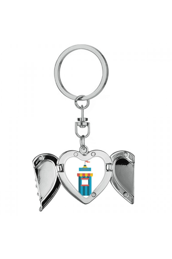 Amazing Funny Park Ticketing Illustration Heart Angel Wing Key Chain Holder