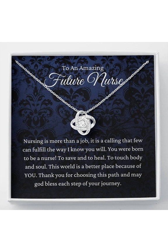 To An Amazing Future Nurse, Nursing Student Gifts, Future Nurse Gift, Nursing School Gifts, New Nurse Necklace Gift, Nurse Graduation Gift, Gold Love Knot Necklace