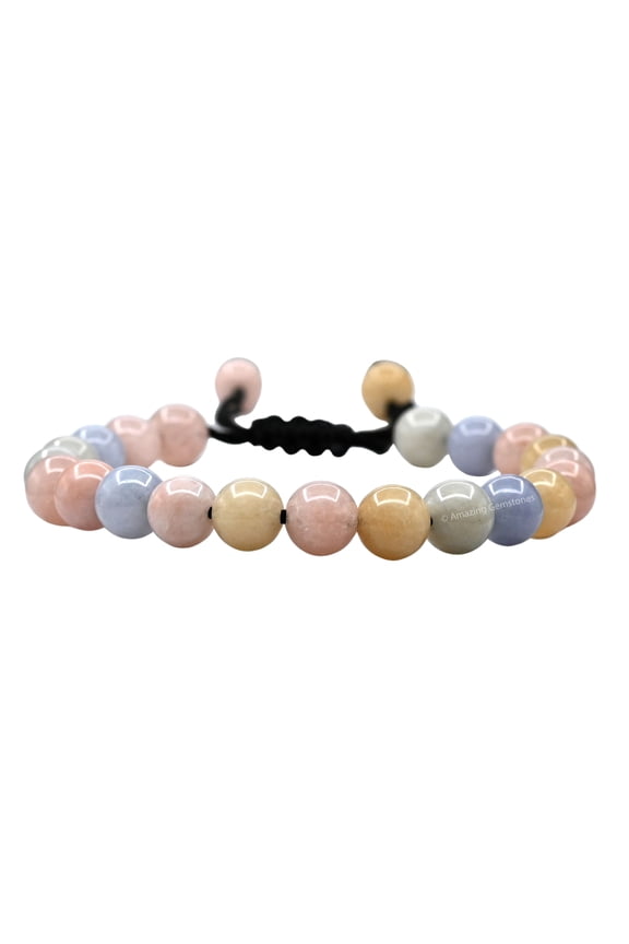 Morganite Crystal Bracelet Adjustable