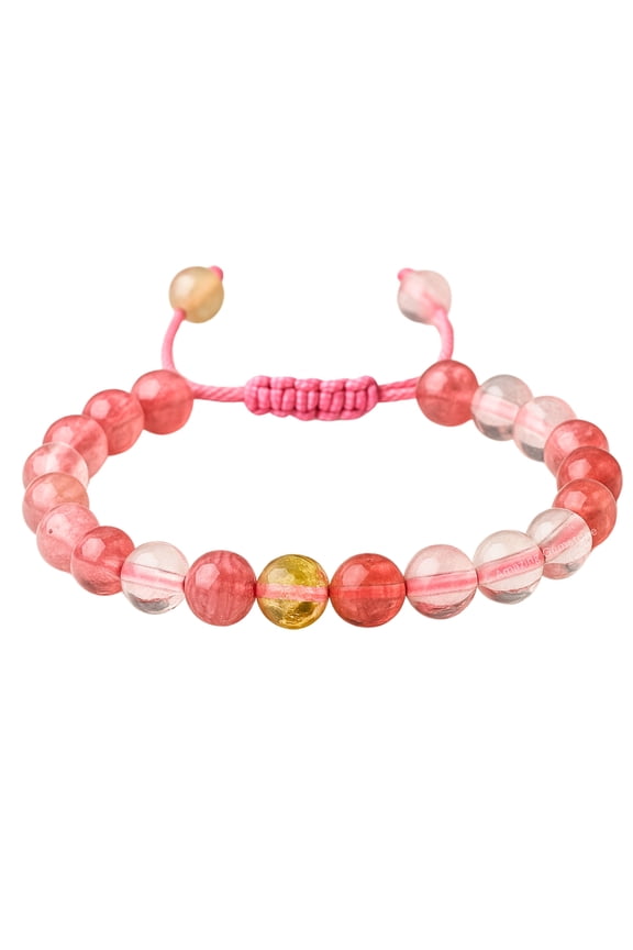 Multi Cherry Quartz Crystal Bracelet Adjustable