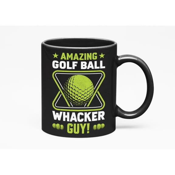 Amazing Golf Ball Whacker Guy, Golf Player, Golfing or Golfer, Black 11oz Ceramic Mug