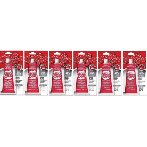 6-pack Shoe Goo Amazing Goop Shoe Repair Glue - Clear Adhesive - 6 Pack, 3.7 oz Residential Use, Standard Application