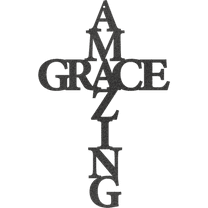 Amazing Grace Cross - Metal Wall Art