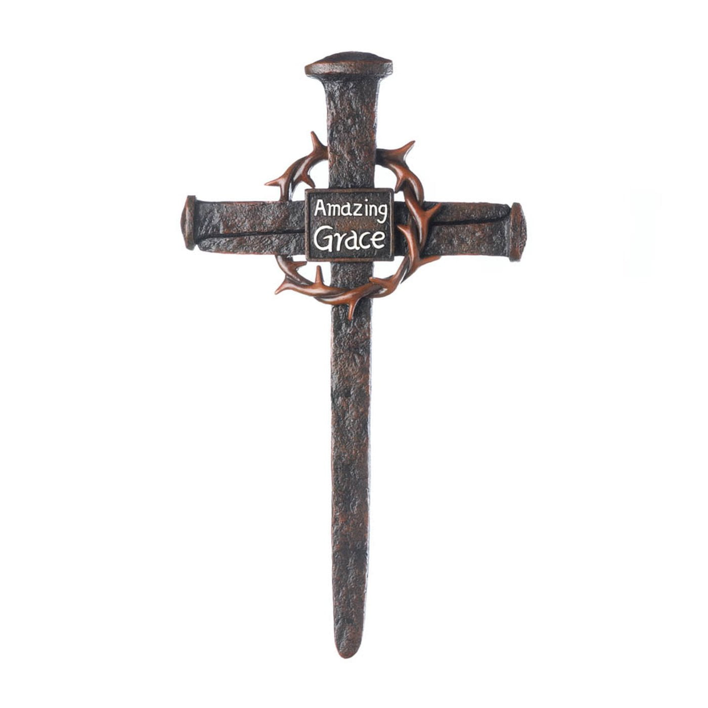 Crucifixion Of Jesus Christ. Cross With three Nails And Crown Of Thorns on  ground Stock Photo - Alamy