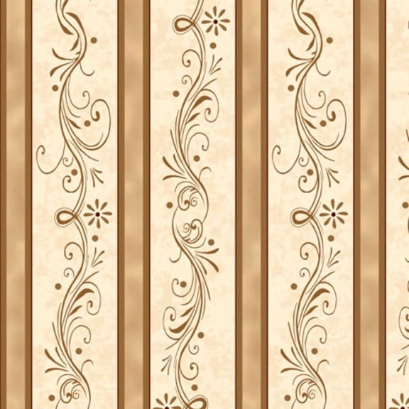 Amazing Grace Decorative Scroll Stripe Cotton Fabric
