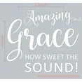 thumbnail image 1 of Amazing Grace How Sweet Sound Square Vinyl Lettering Art Wall Decals Stickers 11x9-Inch White, 1 of 6