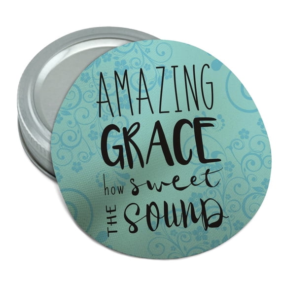 Amazing Grace How Sweet the Sound Round Rubber Non-Slip Jar Gripper Lid Opener