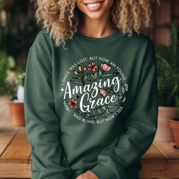Amazing Grace Shirt, Christian Shirt for Women, Sweatshirt Christian Gift for Her, Religious Gift for Women, Amazing Grace T-Shirt, Faith Shirt