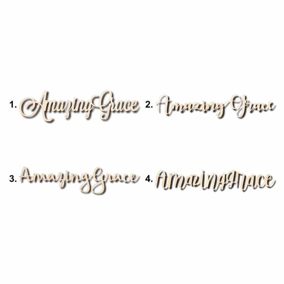 Amazing Grace Sign Unfinished Wood Cutout Home Decor DIY Option 4- 14" Wide / 1/4"