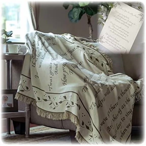 Amazing Grace Sympathy Throw Blanket with Condolence Card  Memorial Gift for Loss of Loved One, Scripture Tapestry Afghan for Remembrance and Grief Comfort$$Home Decor, Kitchen, & Other