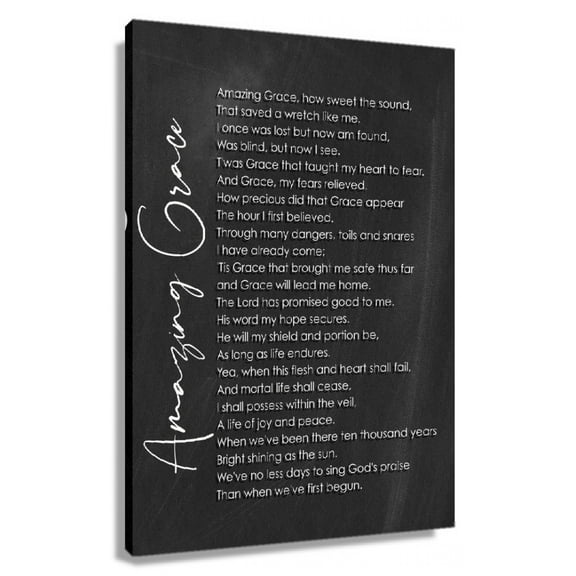 Amazing Grace Wall Art Bible Verse Poster Canvas Prints for Bedroom Giclee Artwork Painting Panels Wall Bathroom Deco Kitchen Vertical Pictures