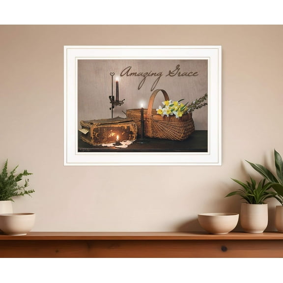 Amazing Grace White Framed Print Kitchen Wall Art