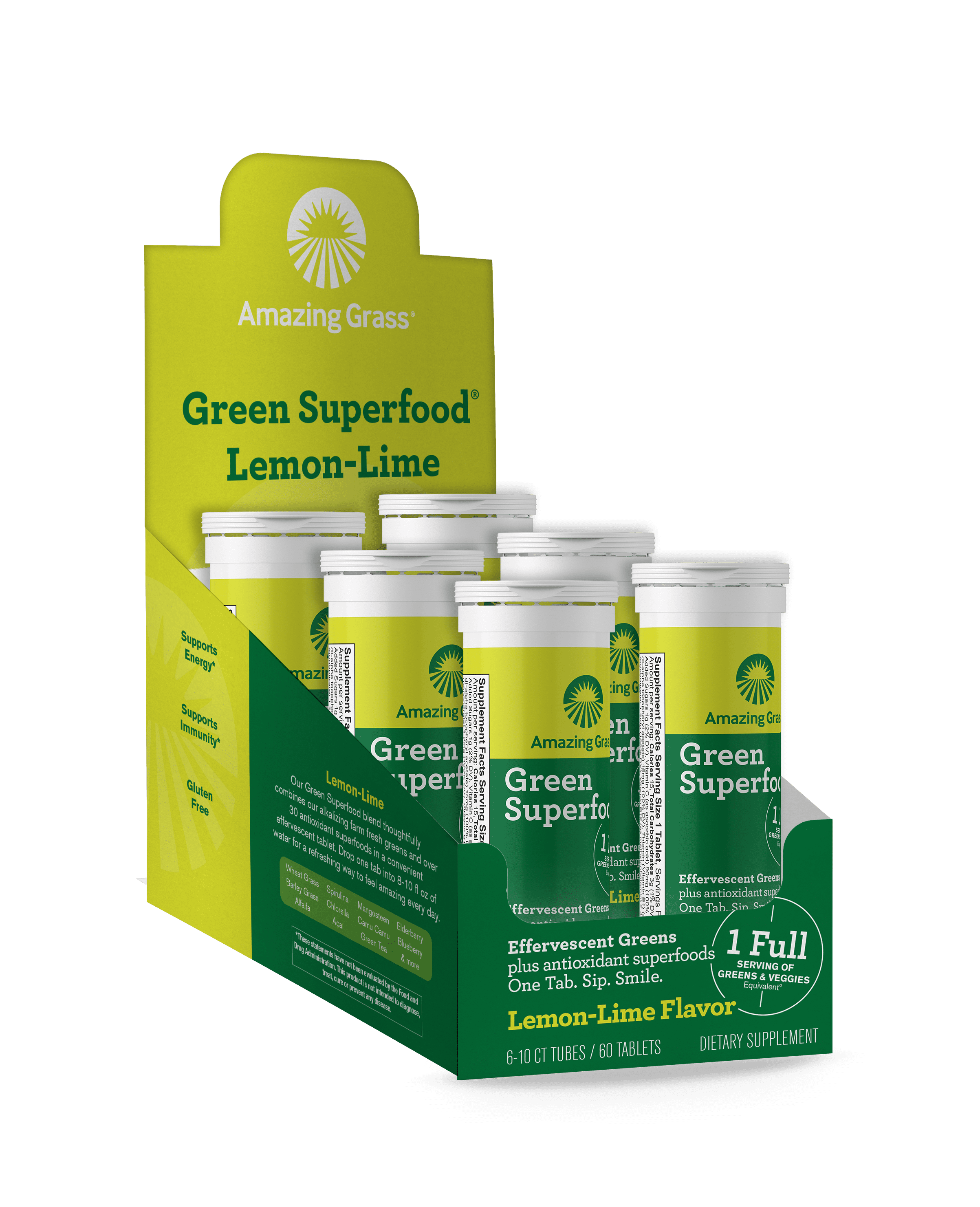 Amazing Grass Green Superfood Lemon-Lime Effervescent Greens Tablets, 60 ct  - Kroger