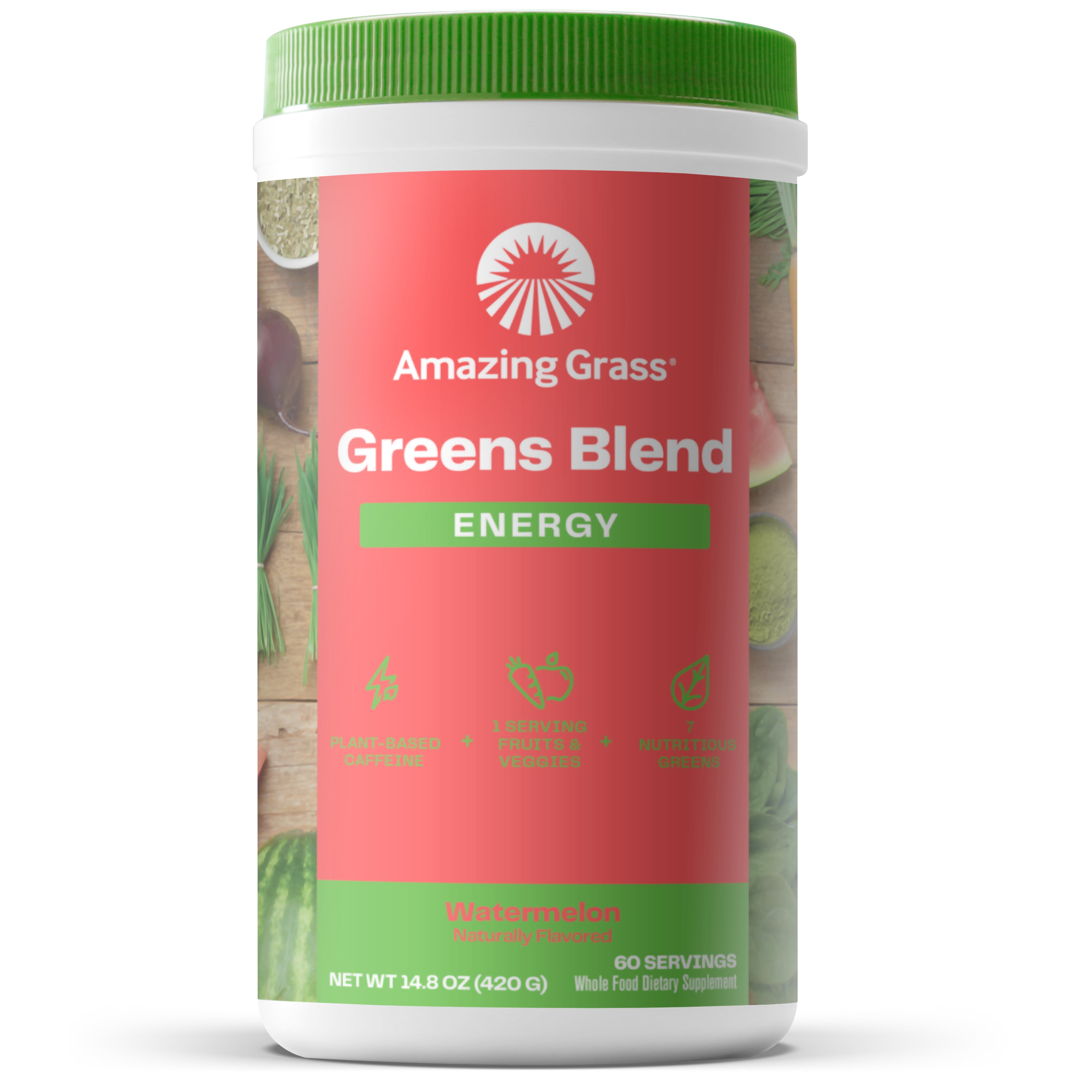 Amazing Grass, Green Superfood Energy, Watermelon, 14.8 oz, 60 Servings