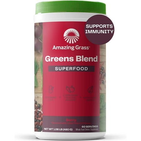 Amazing Grass, Greens Blend Superfood, Berry, 1.06 lb, 60 Servings