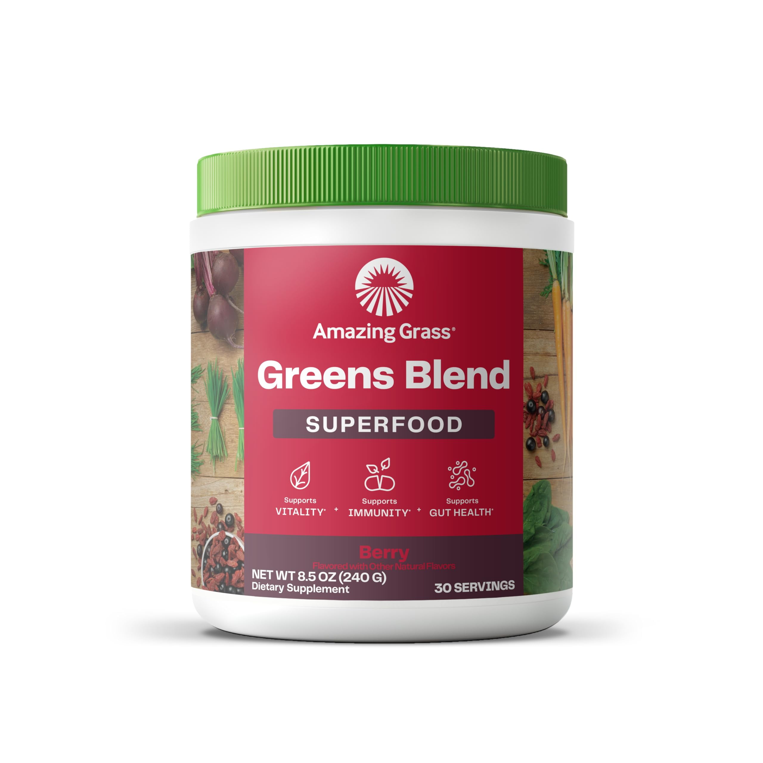 Amazing Grass Green Superfood Powder, Berry, 30 Servings